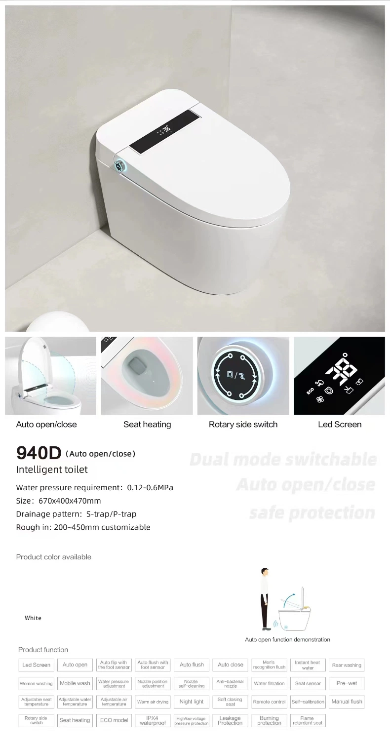 Auto Flush Intelligent Smart Electric Automatic Toilet