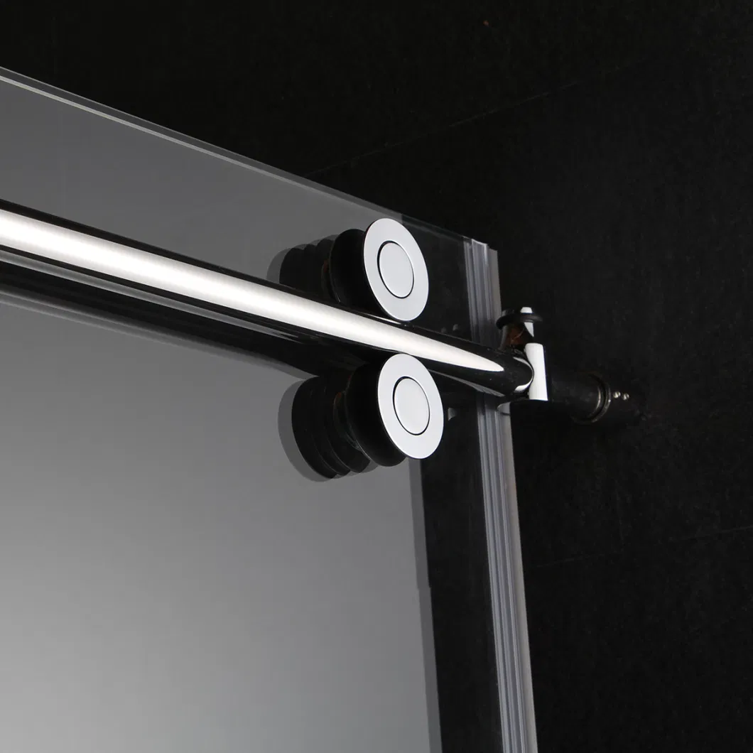 Sliding Shower Screen Glass with SS304 Big Roller Handle Rail