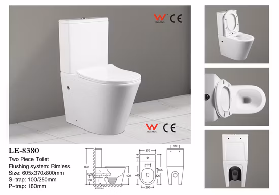 Günstige Chaozhou Sanitärkeramik Badezimmer zweiteilige WC-Toilette aus Keramik
