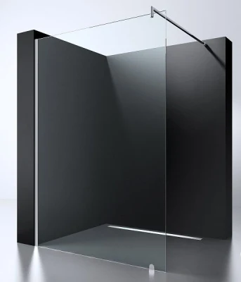 Badezimmer Günstige 8mm 10mm Glas begehbare Duschwand schwarz